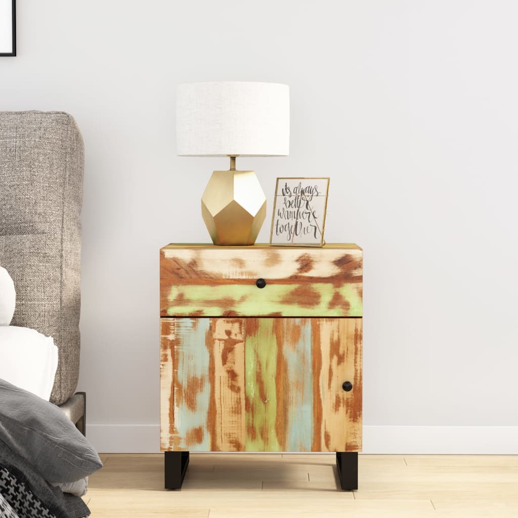 Table de Chevet en Bois de Manguier Hauteur 60 cm-Multicolore-1-La-Fabrique-Industrielle
