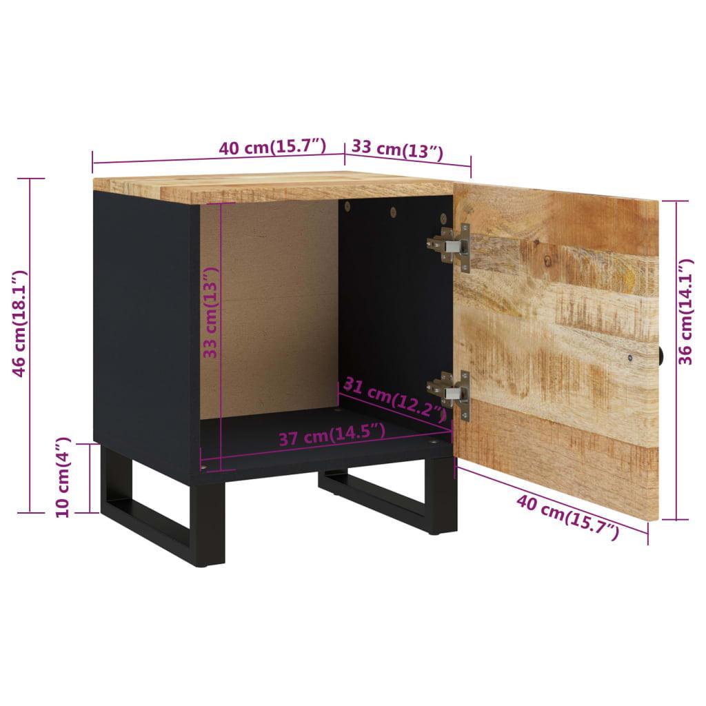Table de Chevet en Bois de Manguier Style Industriel-La-Fabrique-Industrielle