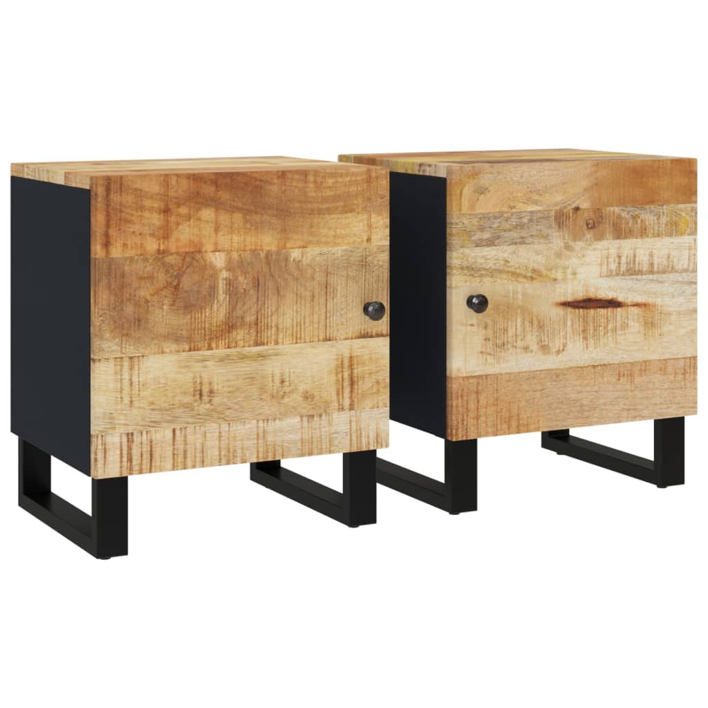 Table de Chevet en Bois de Manguier Style Industriel-La-Fabrique-Industrielle
