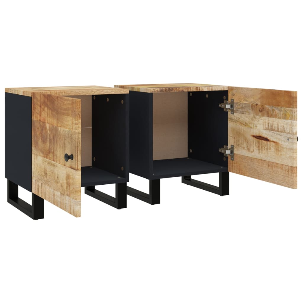Table de Chevet en Bois de Manguier Style Industriel-La-Fabrique-Industrielle