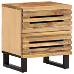 Table de Chevet en Bois de Manguier avec 2 Tiroirs-bois de manguier brut-1-La-Fabrique-Industrielle