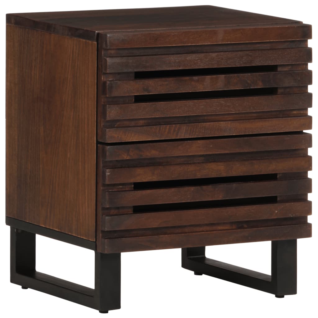 Table de Chevet en Bois de Manguier avec 2 Tiroirs-bois de manguier massif-1-La-Fabrique-Industrielle
