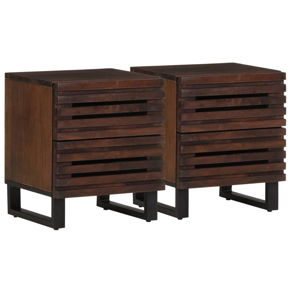 Table de Chevet en Bois de Manguier avec 2 Tiroirs-bois de manguier massif-2-La-Fabrique-Industrielle