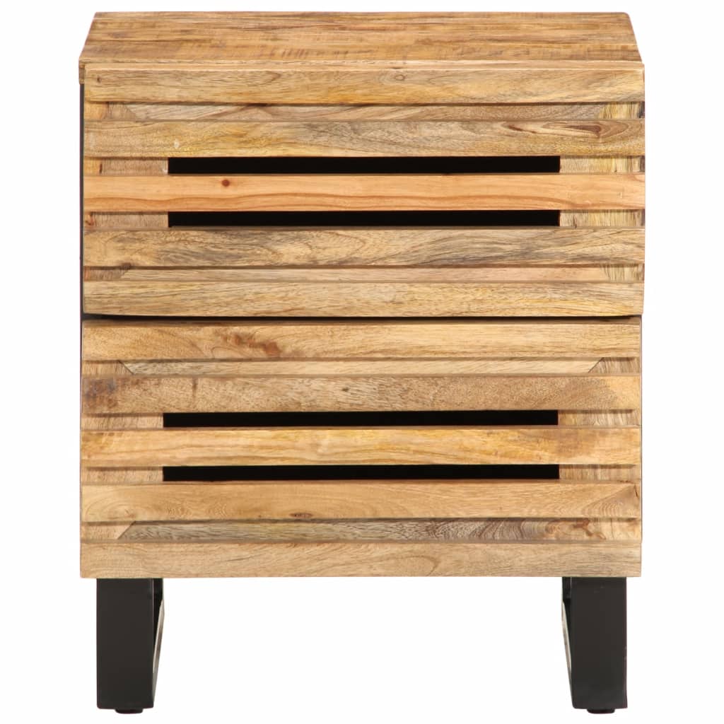Table de Chevet en Bois de Manguier avec 2 Tiroirs-La-Fabrique-Industrielle