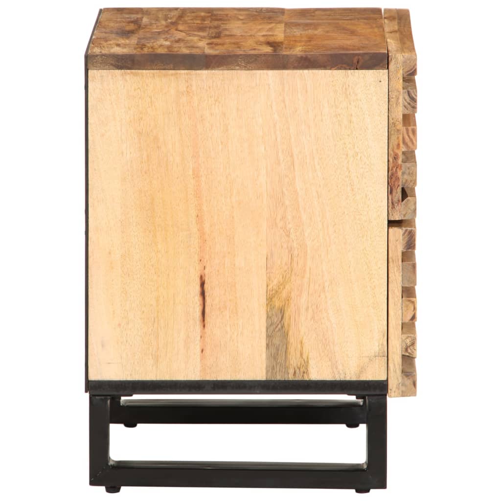 Table de Chevet en Bois de Manguier avec 2 Tiroirs-La-Fabrique-Industrielle