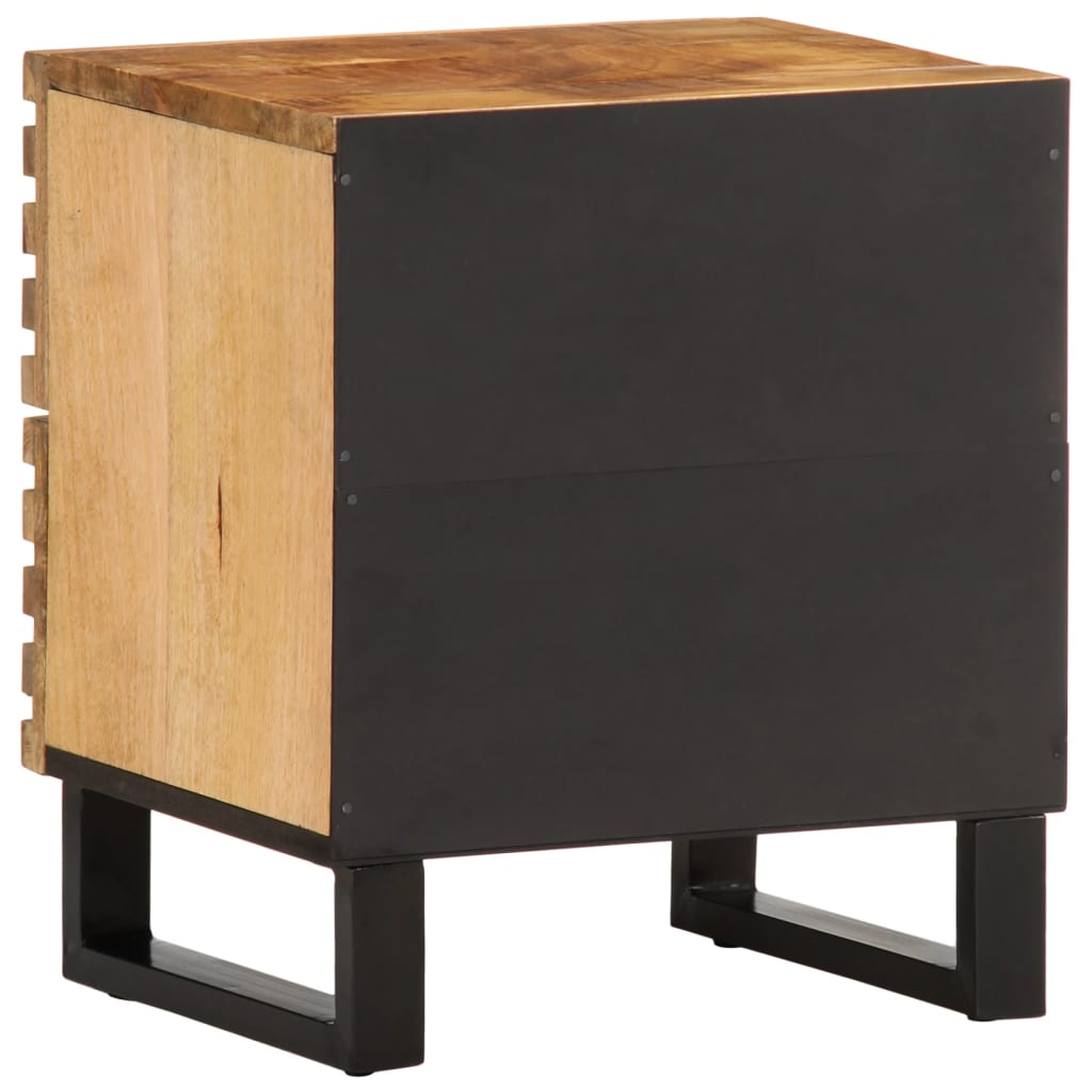 Table de Chevet en Bois de Manguier avec 2 Tiroirs-La-Fabrique-Industrielle