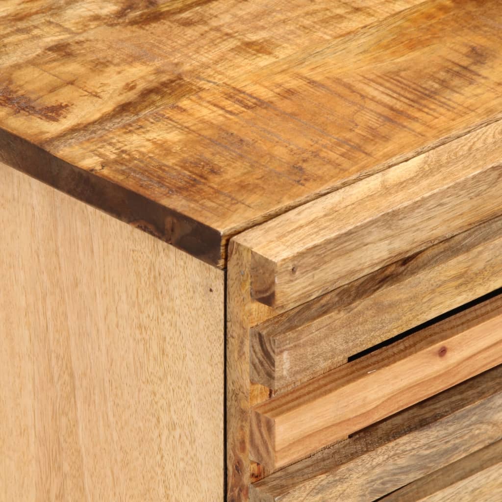 Table de Chevet en Bois de Manguier avec 2 Tiroirs-La-Fabrique-Industrielle