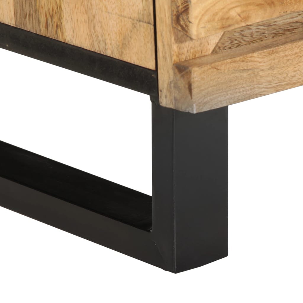 Table de Chevet en Bois de Manguier avec 2 Tiroirs-La-Fabrique-Industrielle