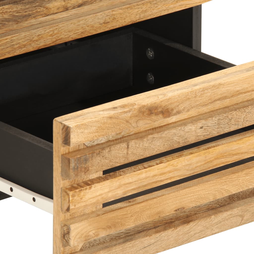Table de Chevet en Bois de Manguier avec 2 Tiroirs-La-Fabrique-Industrielle