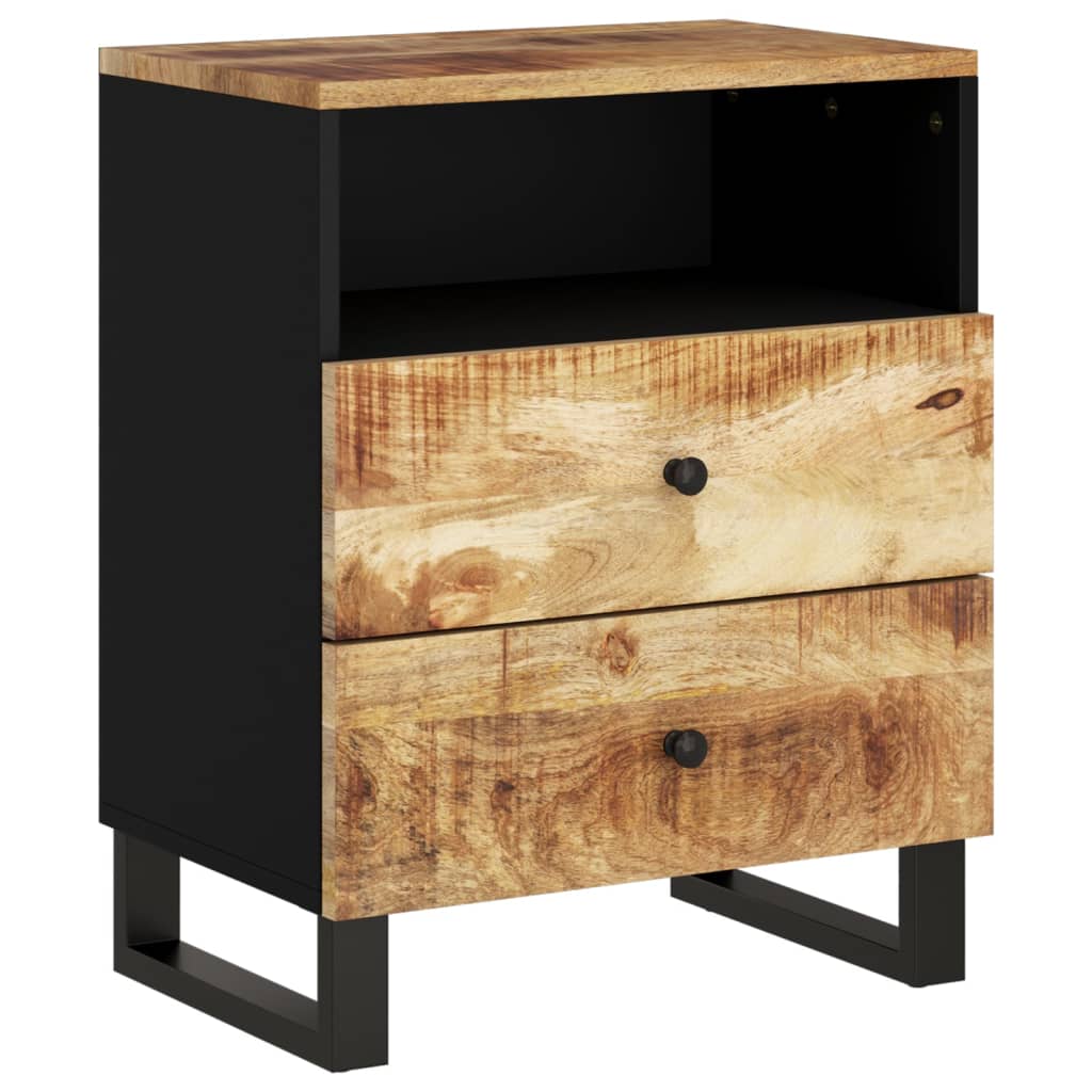 Table de Chevet en Bois et Métal Industriel Noir-La-Fabrique-Industrielle