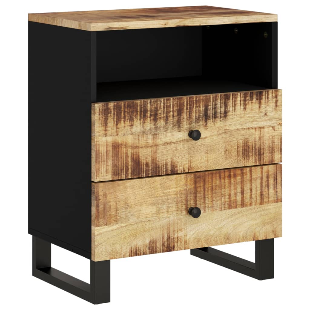 Table de Chevet en Bois et Métal Industriel Noir-La-Fabrique-Industrielle