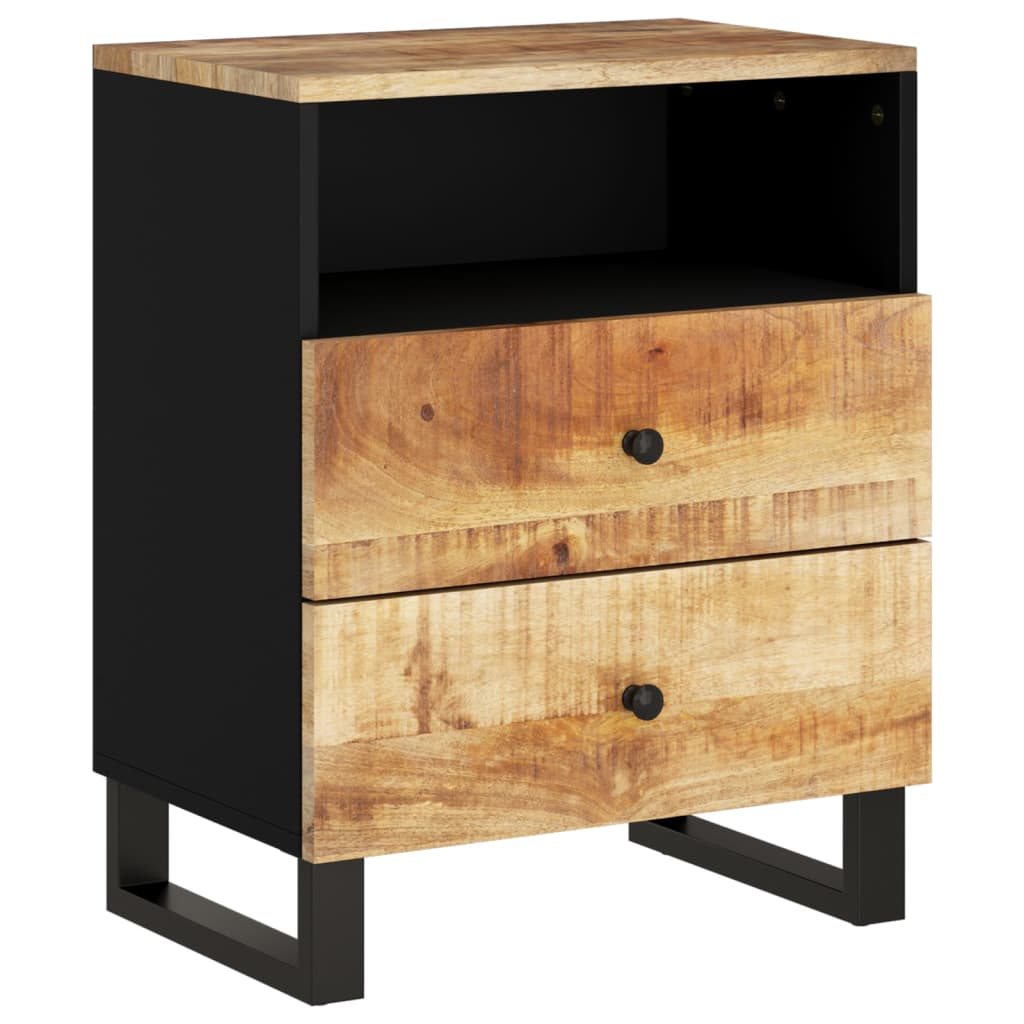 Table de Chevet en Bois et Métal Industriel Noir-La-Fabrique-Industrielle