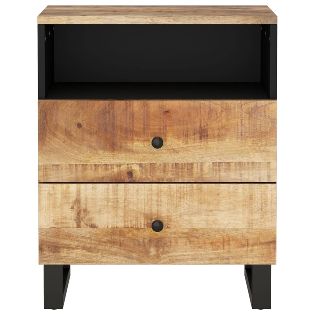 Table de Chevet en Bois et Métal Industriel Noir-La-Fabrique-Industrielle