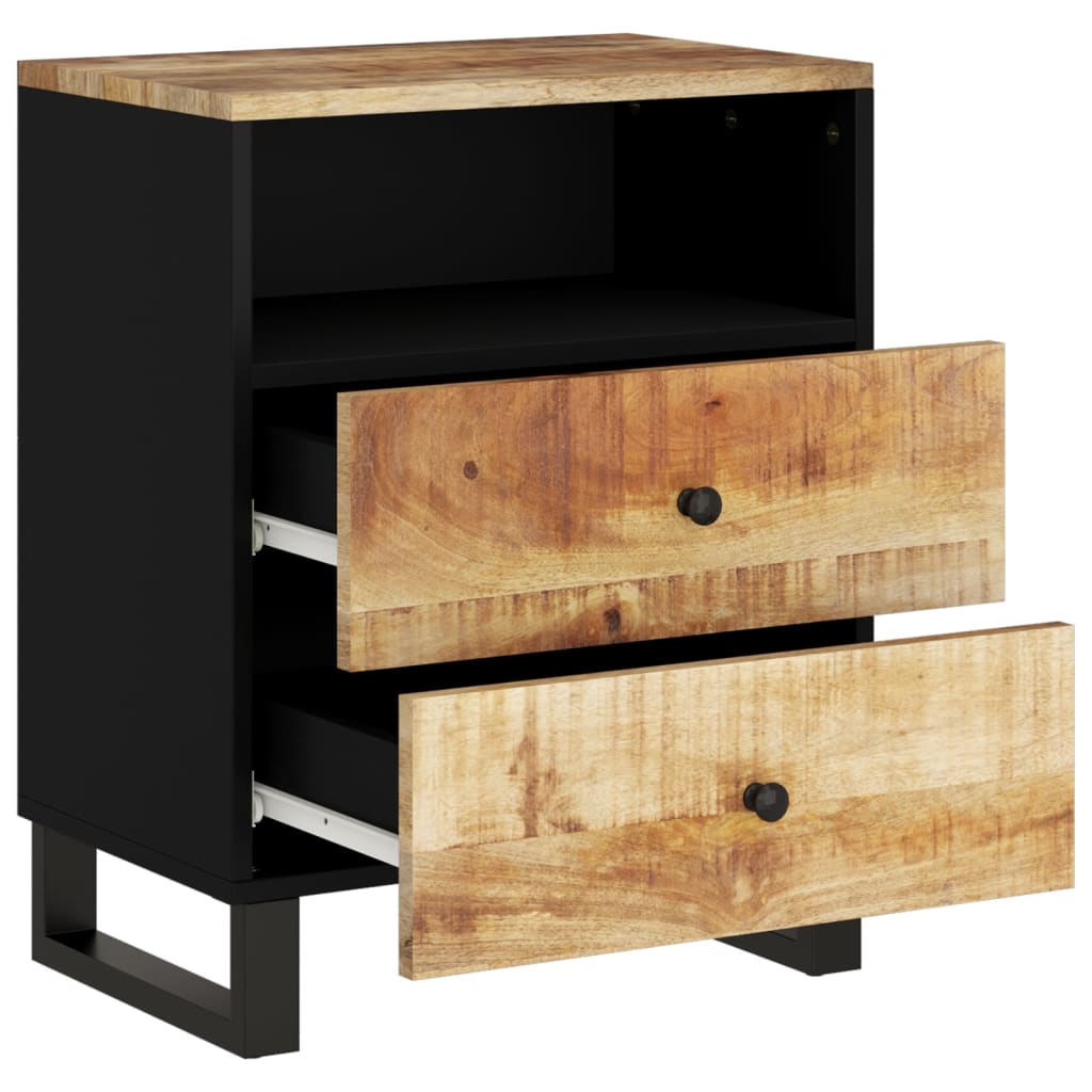Table de Chevet en Bois et Métal Industriel Noir-La-Fabrique-Industrielle