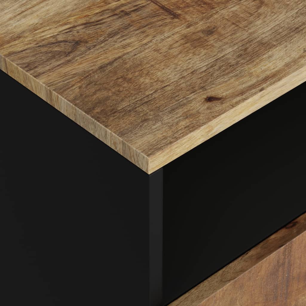 Table de Chevet en Bois et Métal Industriel Noir-La-Fabrique-Industrielle