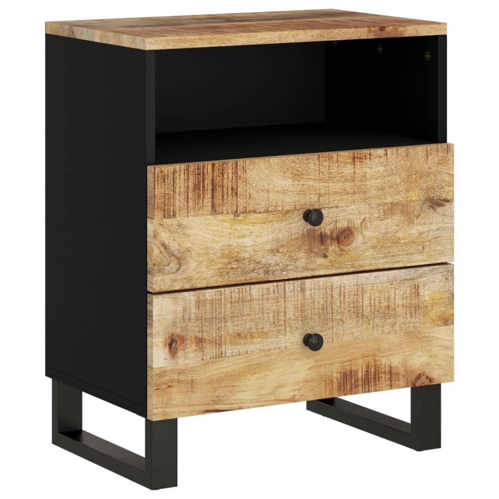 Table de Chevet en Bois et Métal Industriel Noir-La-Fabrique-Industrielle