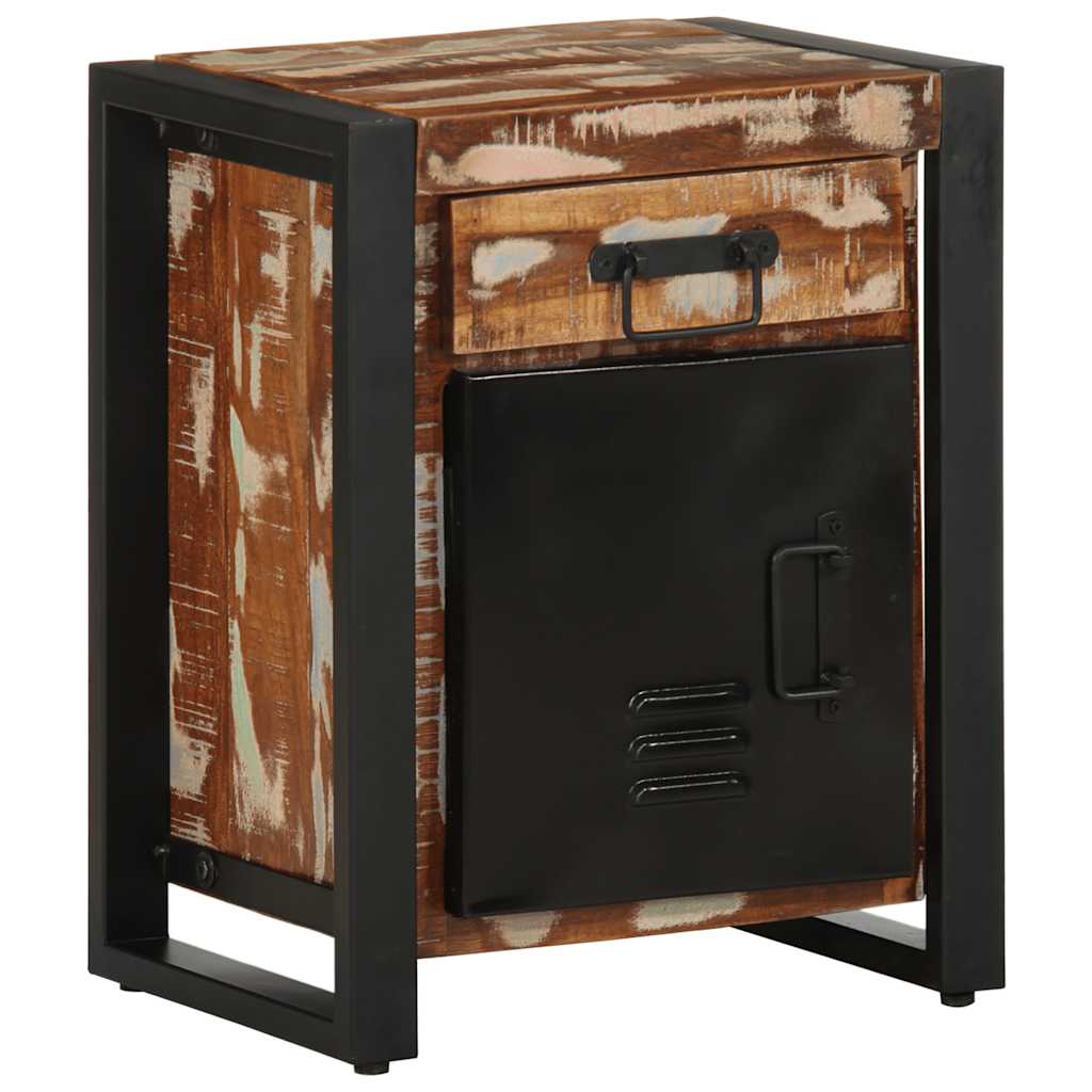Table de Chevet en Bois et Métal Noir Indus-Multicolore-1-La-Fabrique-Industrielle