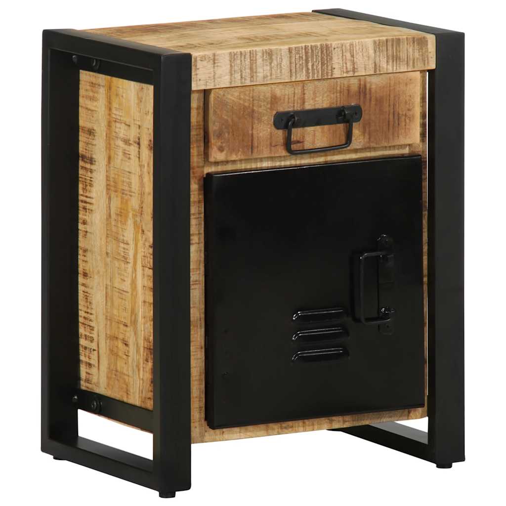 Table de Chevet en Bois et Métal Noir Indus-La-Fabrique-Industrielle