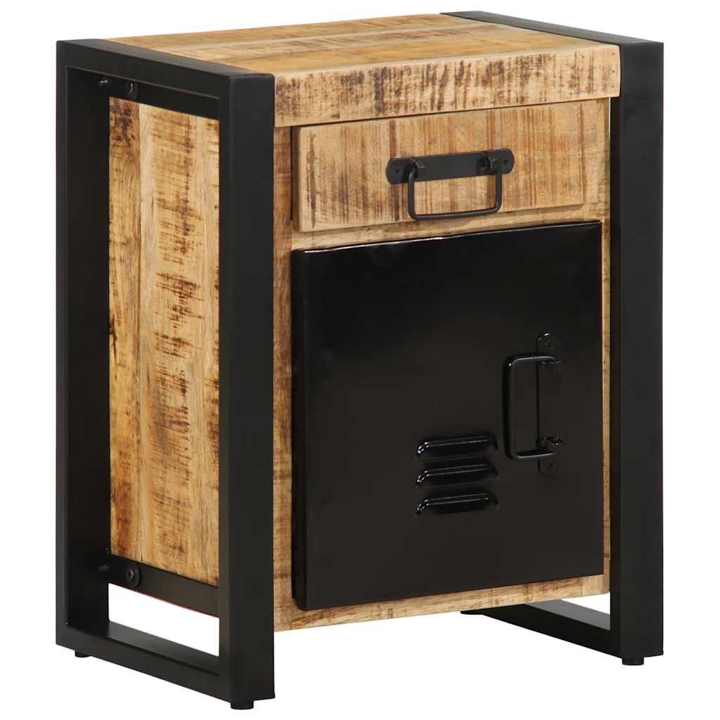 Table de Chevet en Bois et Métal Noir Indus-La-Fabrique-Industrielle