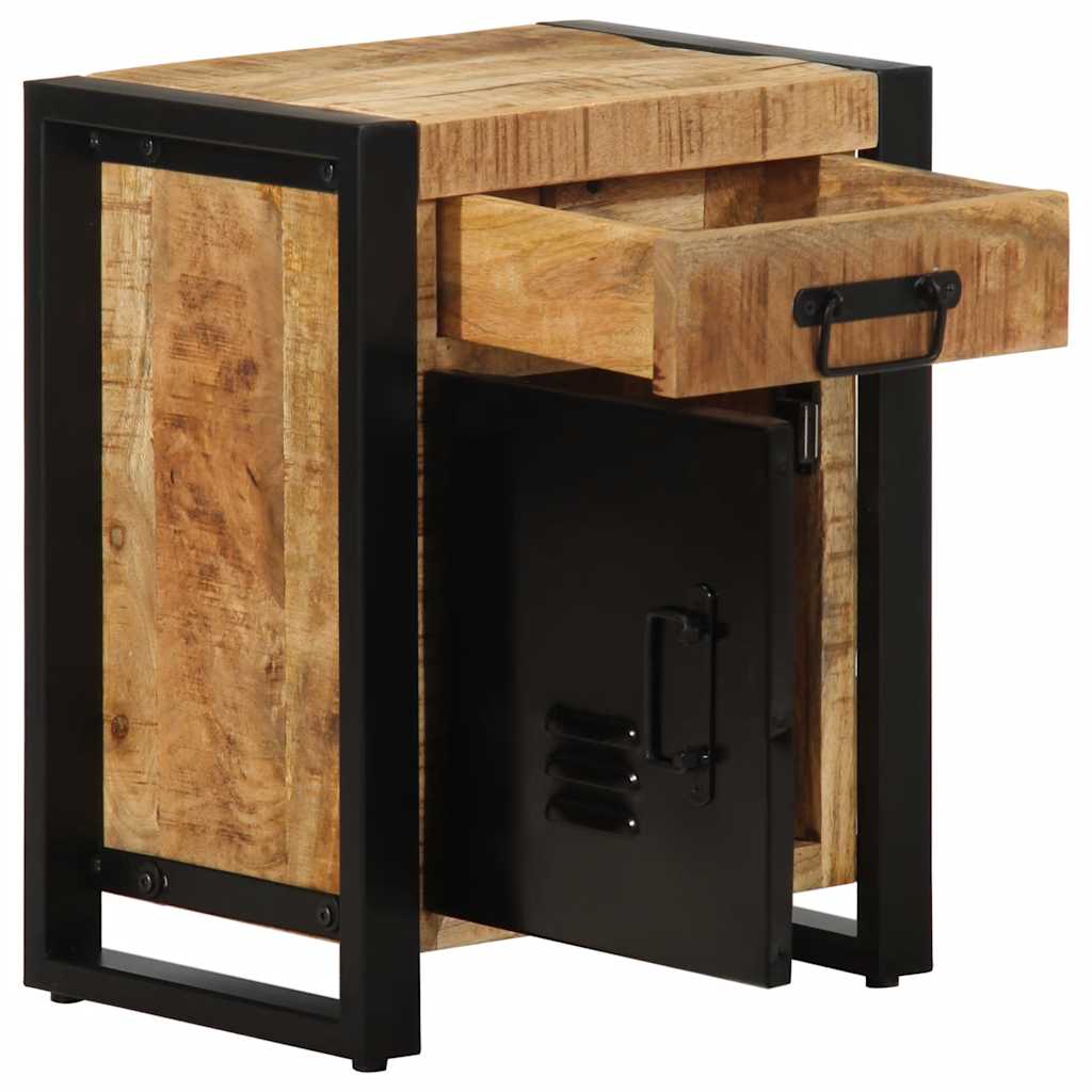 Table de Chevet en Bois et Métal Noir Indus-La-Fabrique-Industrielle