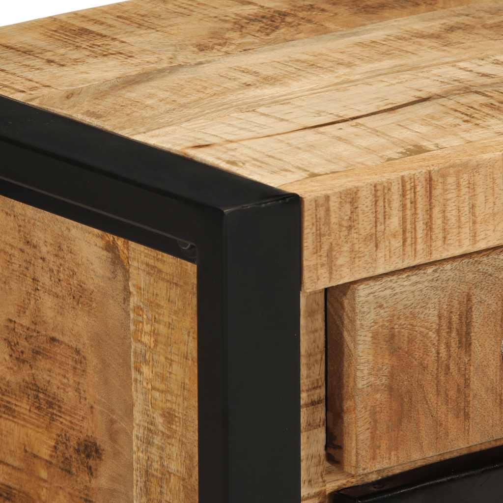 Table de Chevet en Bois et Métal Noir Indus-La-Fabrique-Industrielle