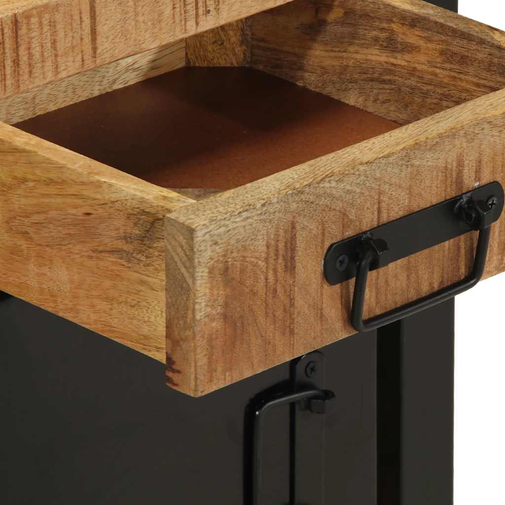 Table de Chevet en Bois et Métal Noir Indus-La-Fabrique-Industrielle
