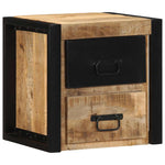 Table de Chevet en Bois et Métal au Style Industriel-bois de manguier massif-1-La-Fabrique-Industrielle