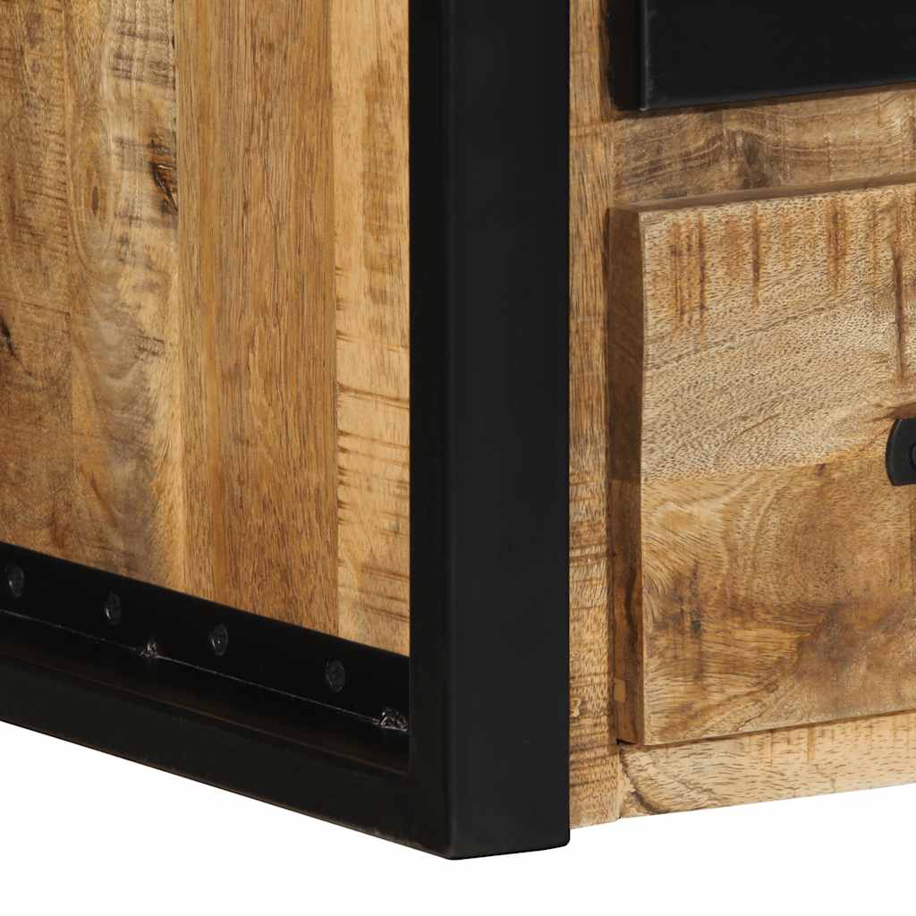 Table de Chevet en Bois et Métal au Style Industriel-La-Fabrique-Industrielle