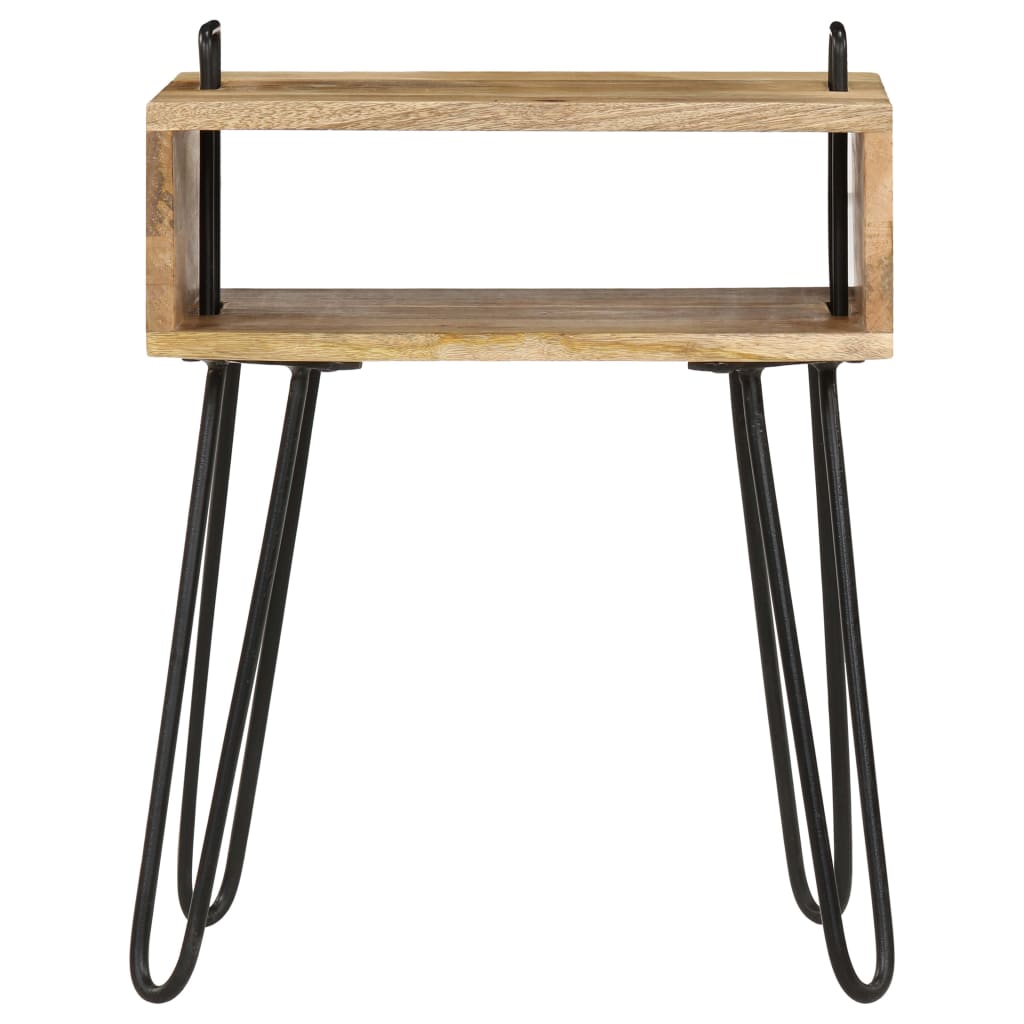 Table de Chevet en Bois et Pieds en Métal Style Industriel-La-Fabrique-Industrielle