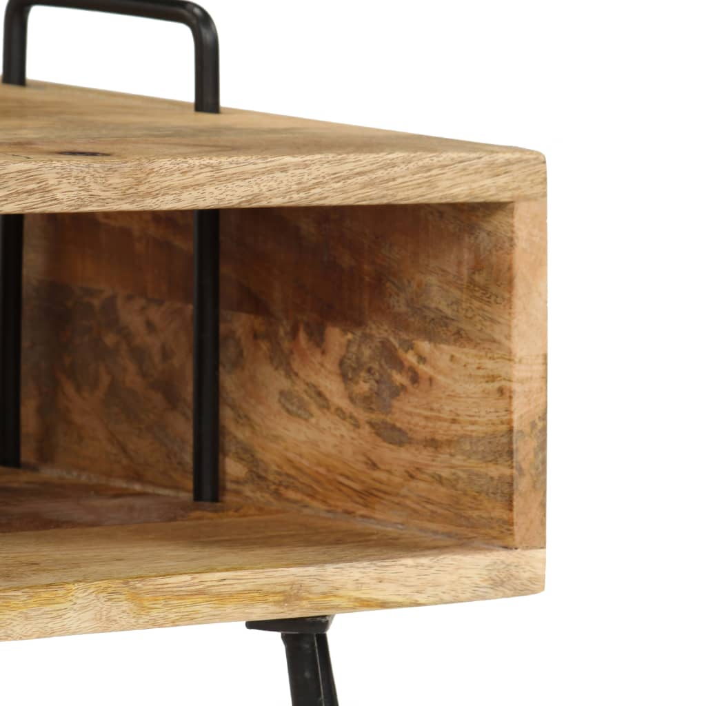 Table de Chevet en Bois et Pieds en Métal Style Industriel-La-Fabrique-Industrielle