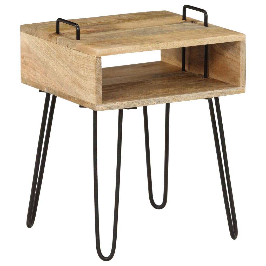 Table de Chevet en Bois et Pieds en Métal Style Industriel-La-Fabrique-Industrielle