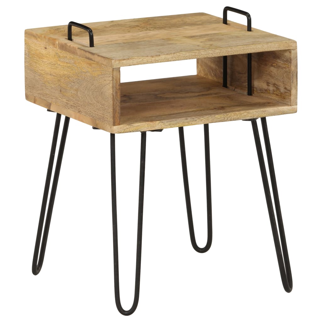 Table de Chevet en Bois et Pieds en Métal Style Industriel-La-Fabrique-Industrielle