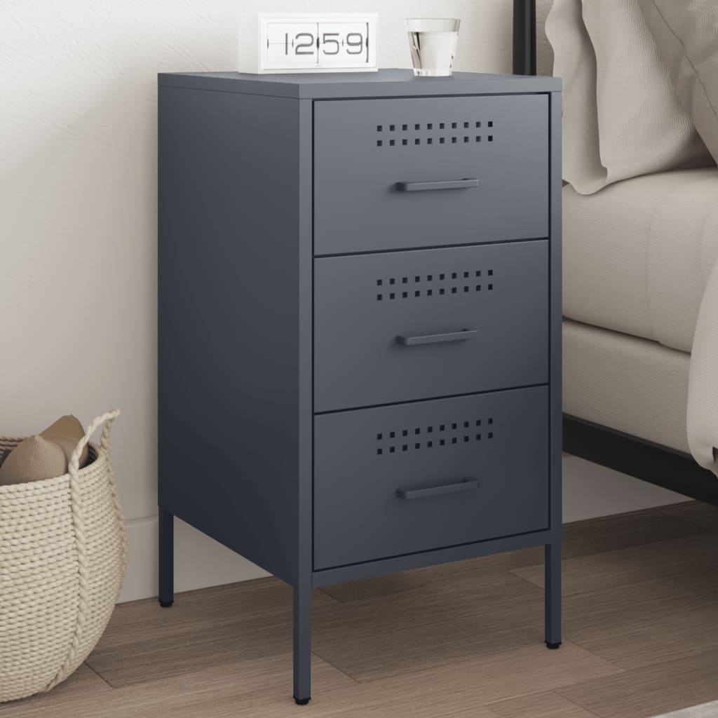 Table de Chevet en Métal Coloré au Style Industriel-Anthracite-1-La-Fabrique-Industrielle