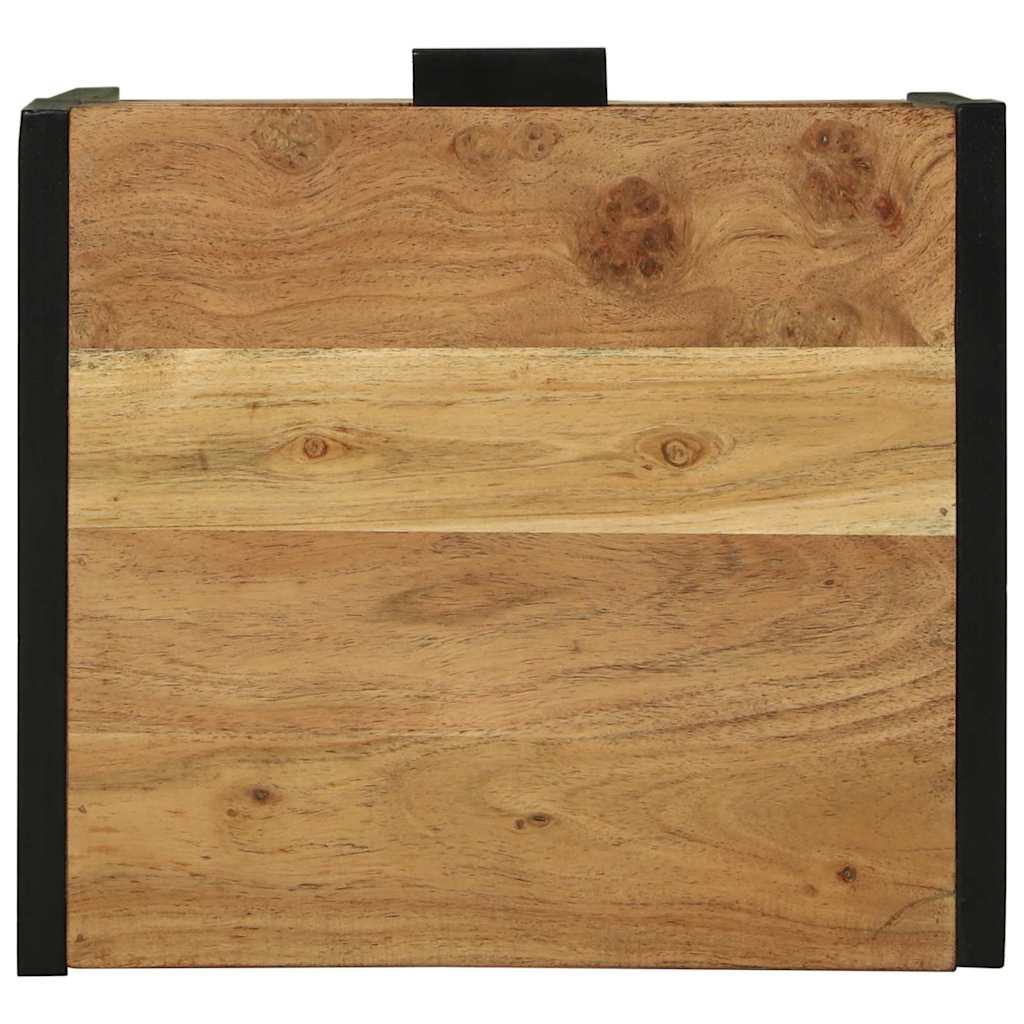 Table de Nuit Industrielle en Bois d'Acacia et Métal-La-Fabrique-Industrielle