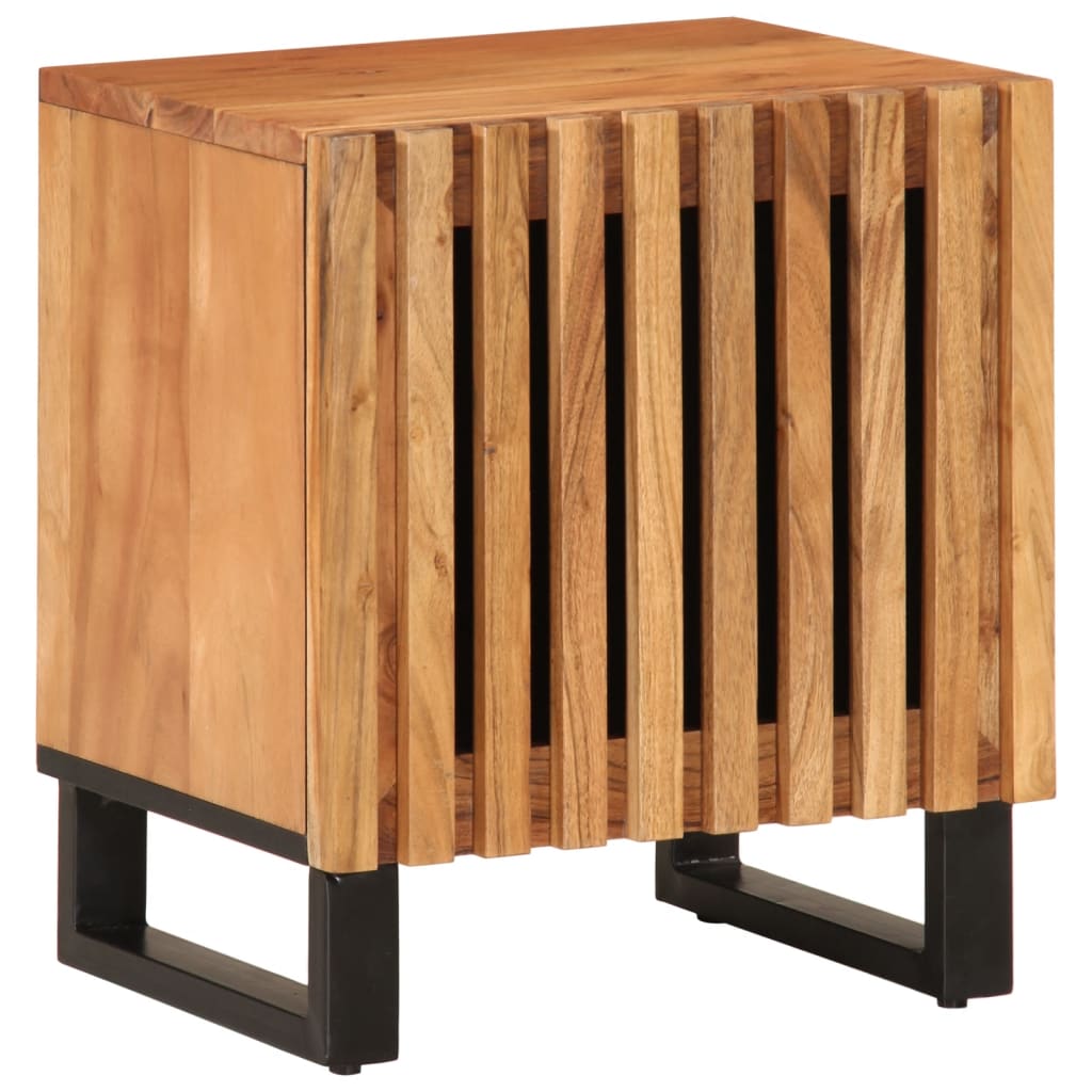 Table de Nuit Industrielle en Bois de Manguier Blanchi-Bois d'acacia massif-1-La-Fabrique-Industrielle