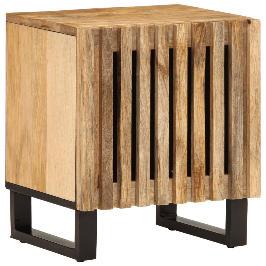 Table de Nuit Industrielle en Bois de Manguier Blanchi-bois de manguier brut-1-La-Fabrique-Industrielle