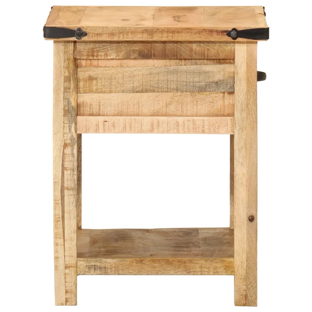 Table de Nuit Industrielle en Bois de Manguier Brut-La-Fabrique-Industrielle