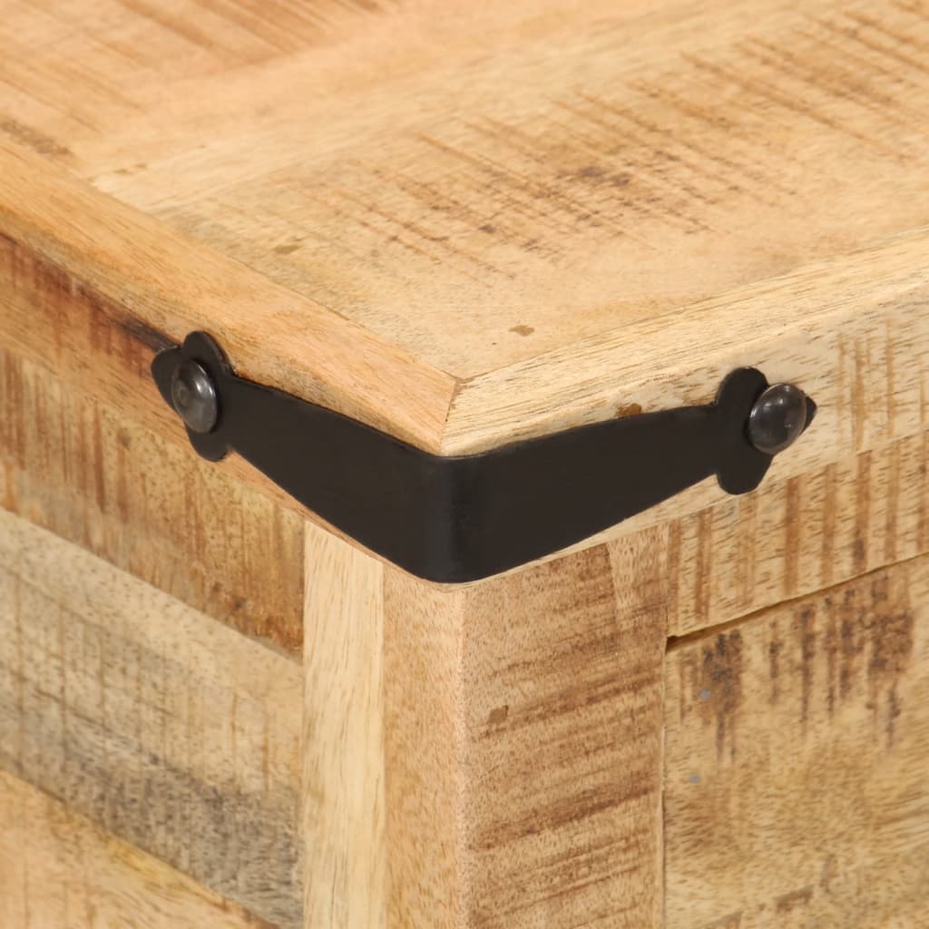Table de Nuit Industrielle en Bois de Manguier Brut-La-Fabrique-Industrielle