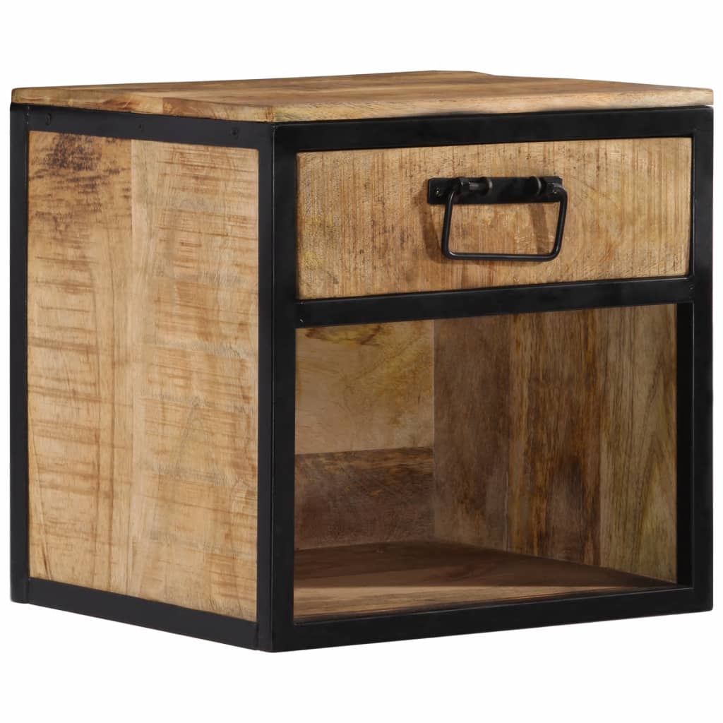 Table de Nuit Industrielle en Bois de Manguier Design-La-Fabrique-Industrielle