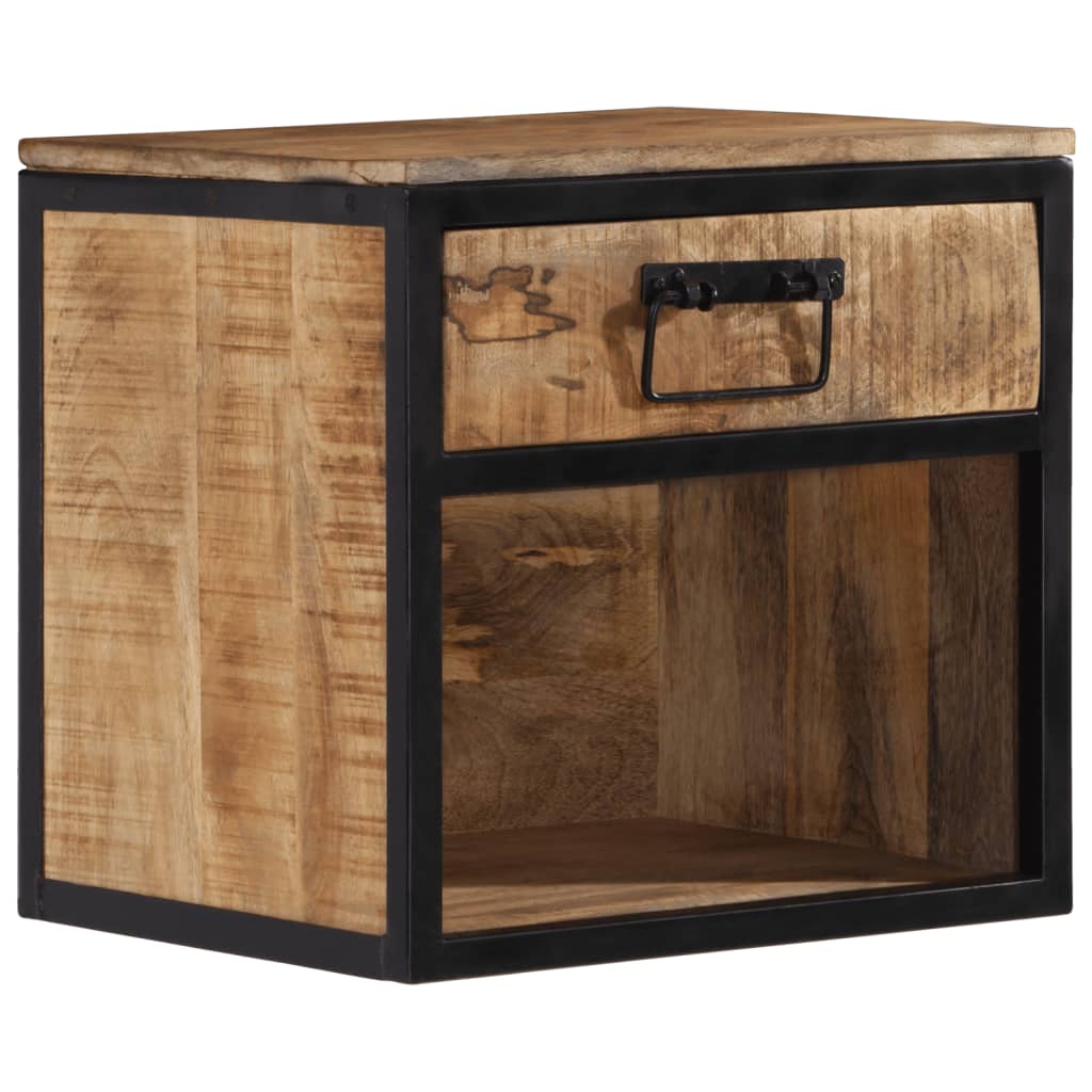 Table de Nuit Industrielle en Bois de Manguier Design-La-Fabrique-Industrielle