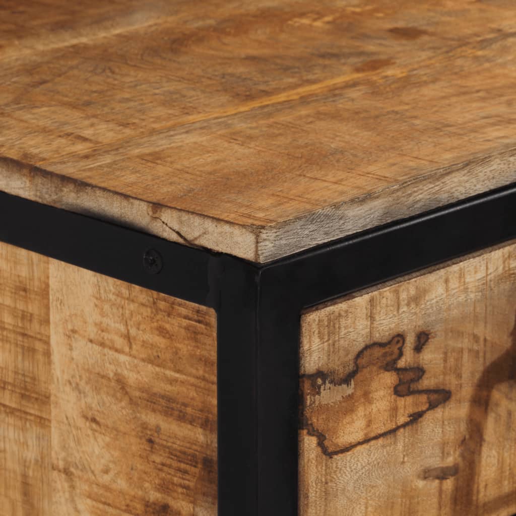 Table de Nuit Industrielle en Bois de Manguier Design-La-Fabrique-Industrielle
