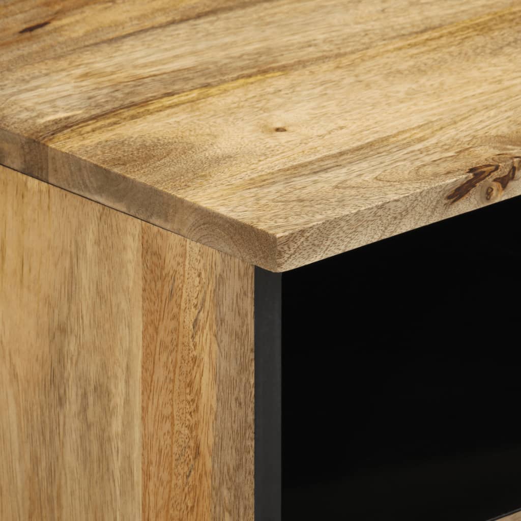 Table de Nuit Industrielle en Bois de Manguier avec Tiroir-La-Fabrique-Industrielle