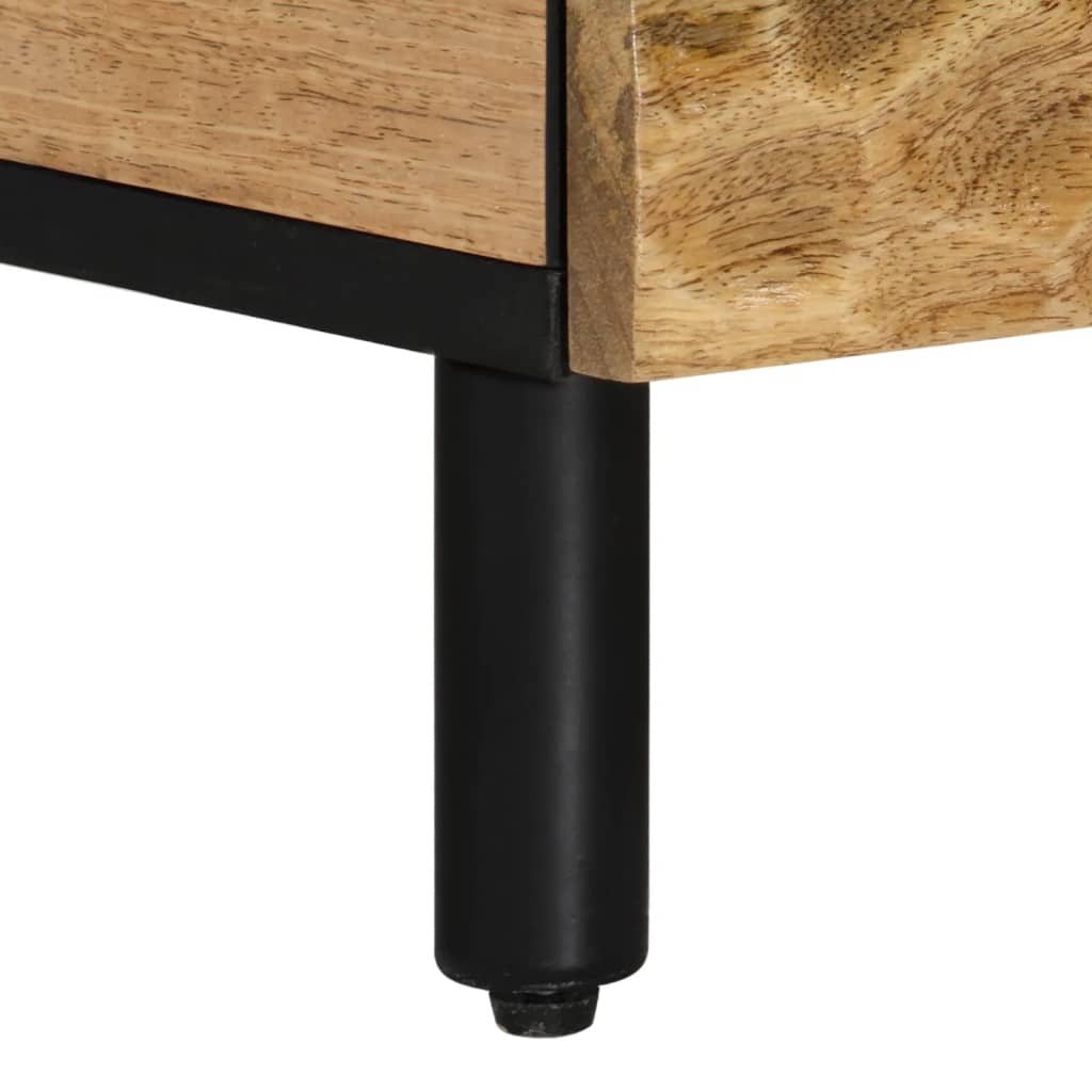 Table de Nuit Industrielle en Bois de Manguier avec Tiroir-La-Fabrique-Industrielle