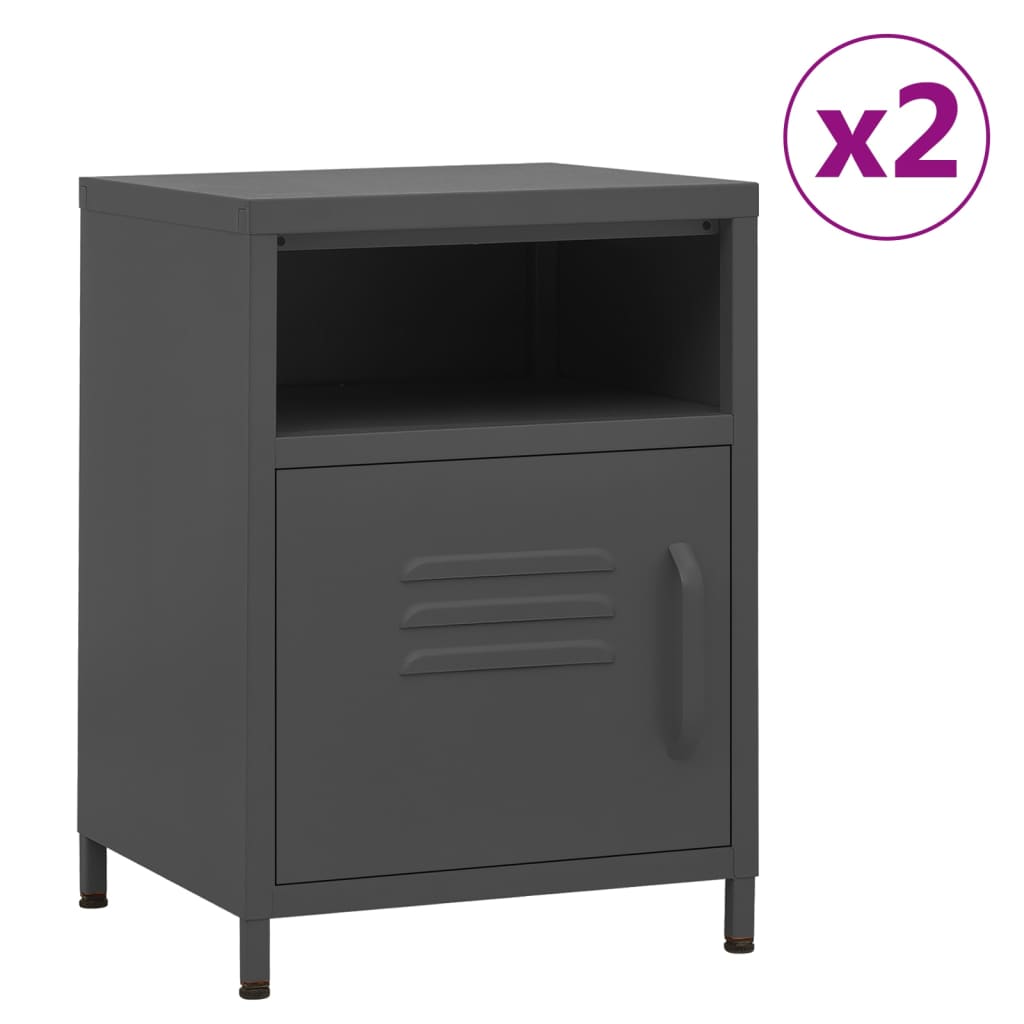 Table de Nuit Industrielle en Métal Design-Anthracite-2-La-Fabrique-Industrielle