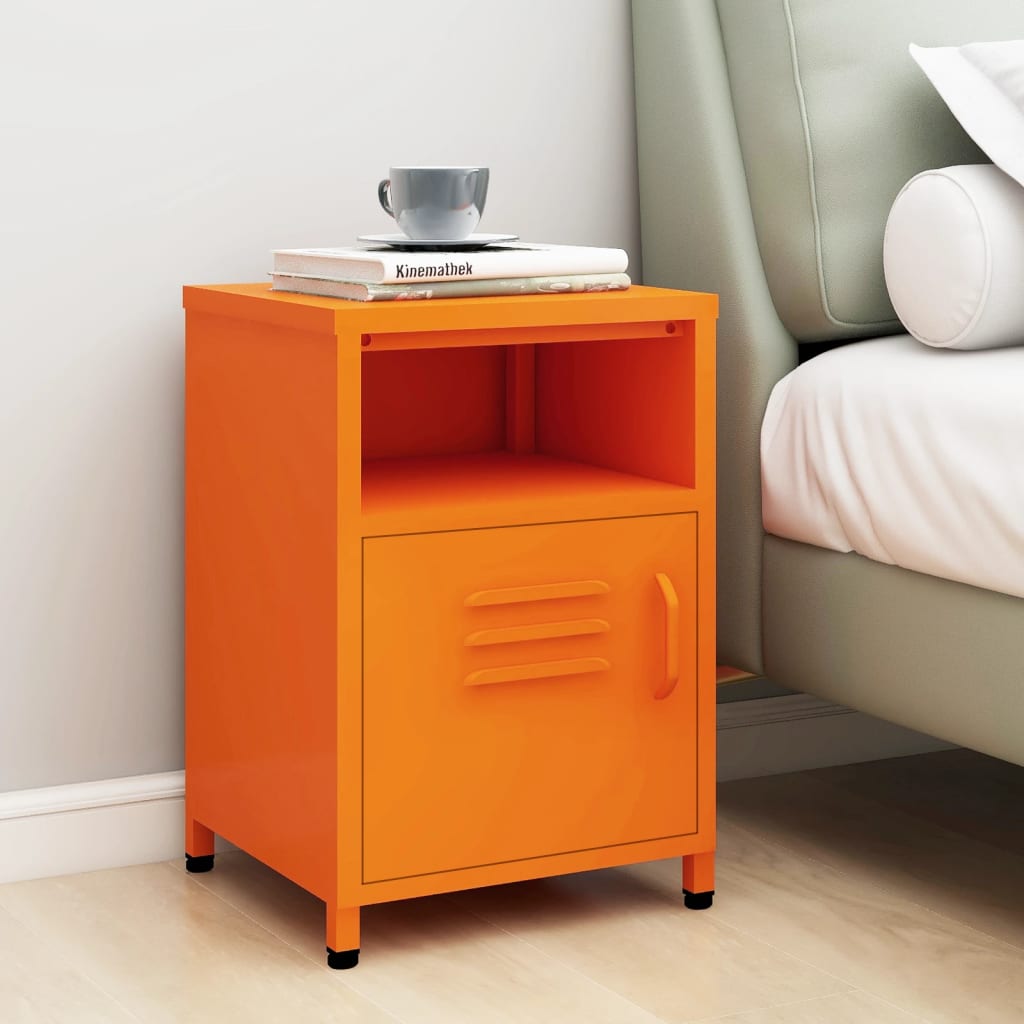 Table de Nuit Industrielle en Métal Design-Orange-1-La-Fabrique-Industrielle