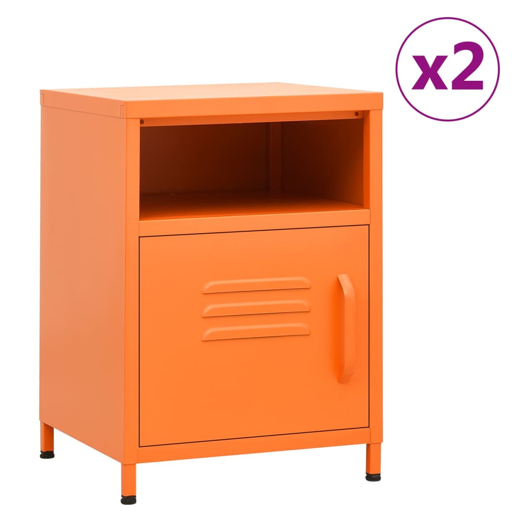 Table de Nuit Industrielle en Métal Design-orange-2-La-Fabrique-Industrielle