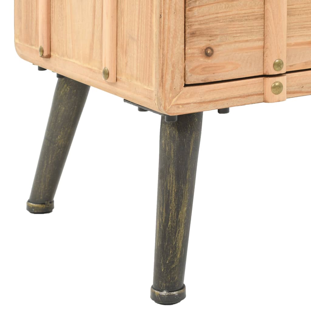 Table de Nuit en Bois Massif au Style Indus-La-Fabrique-Industrielle