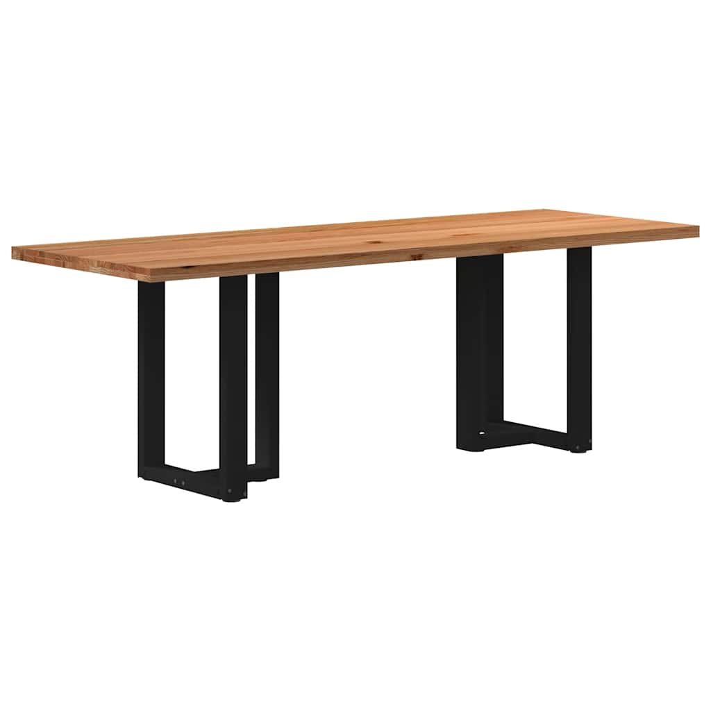 Table en Bois Clair et Style Scandinave-Noir-1-220 x 80 x 74 cm-La-Fabrique-Industrielle