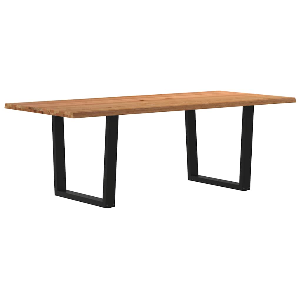 Table en Bois Massif et Acier Noir-100 cm-220 cm-1-La-Fabrique-Industrielle