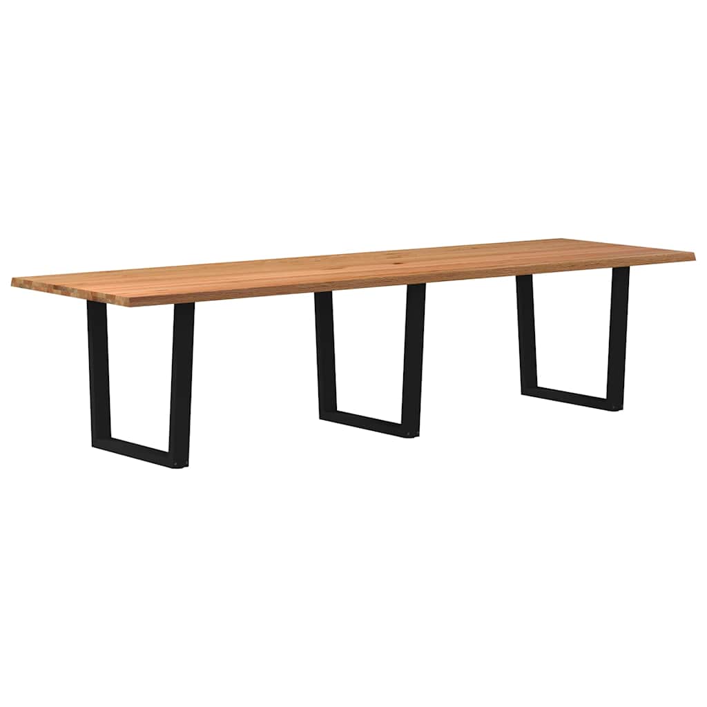 Table en Bois Massif et Acier Noir-100 cm-320 cm-1-La-Fabrique-Industrielle